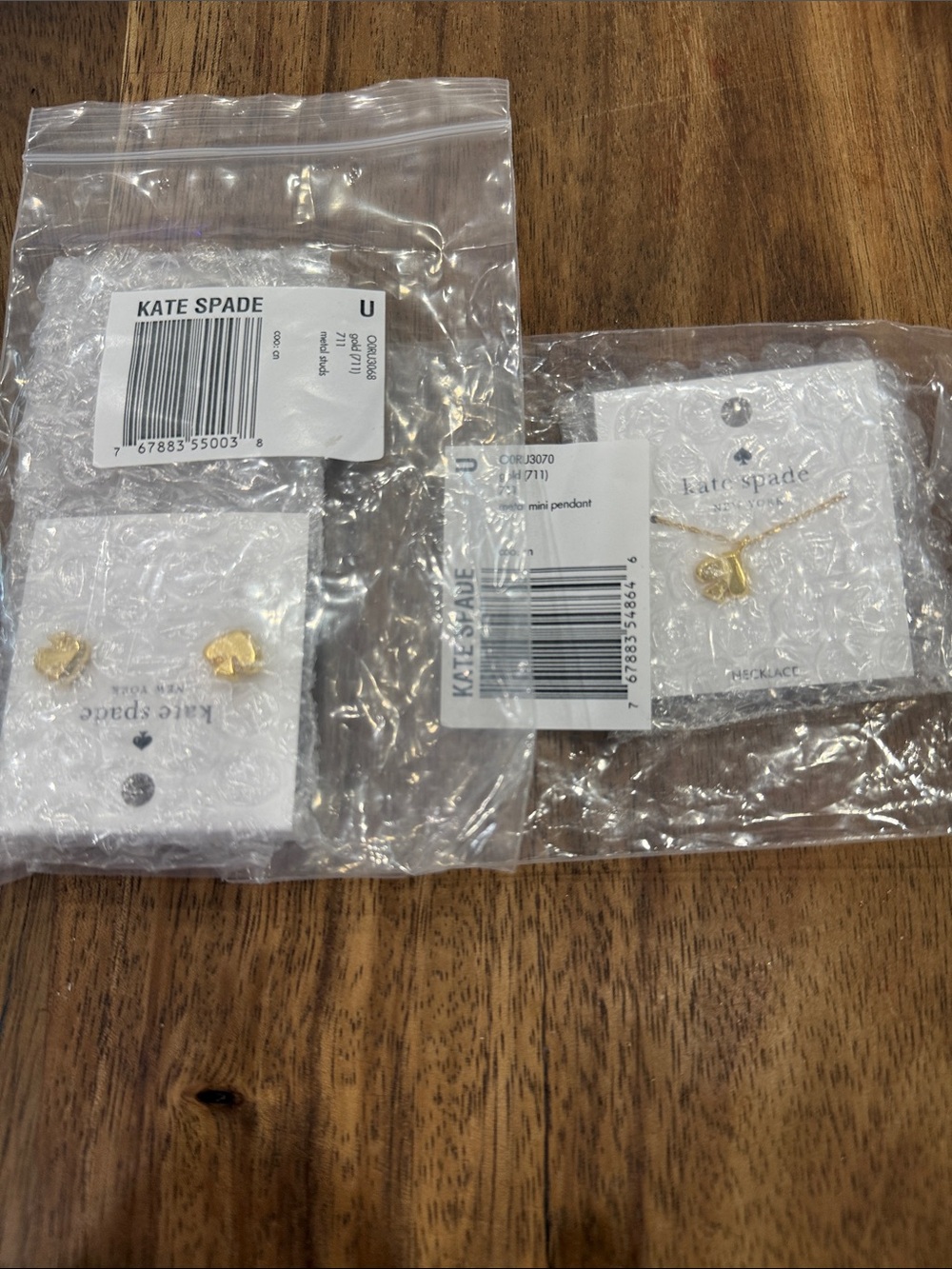 NEW kate spade heart stud earrings and necklace